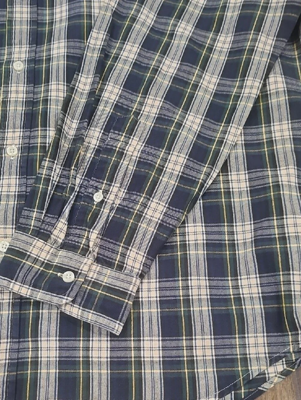 Polo by Ralph Lauren Navy and Green Plaid Button-Down Shirt